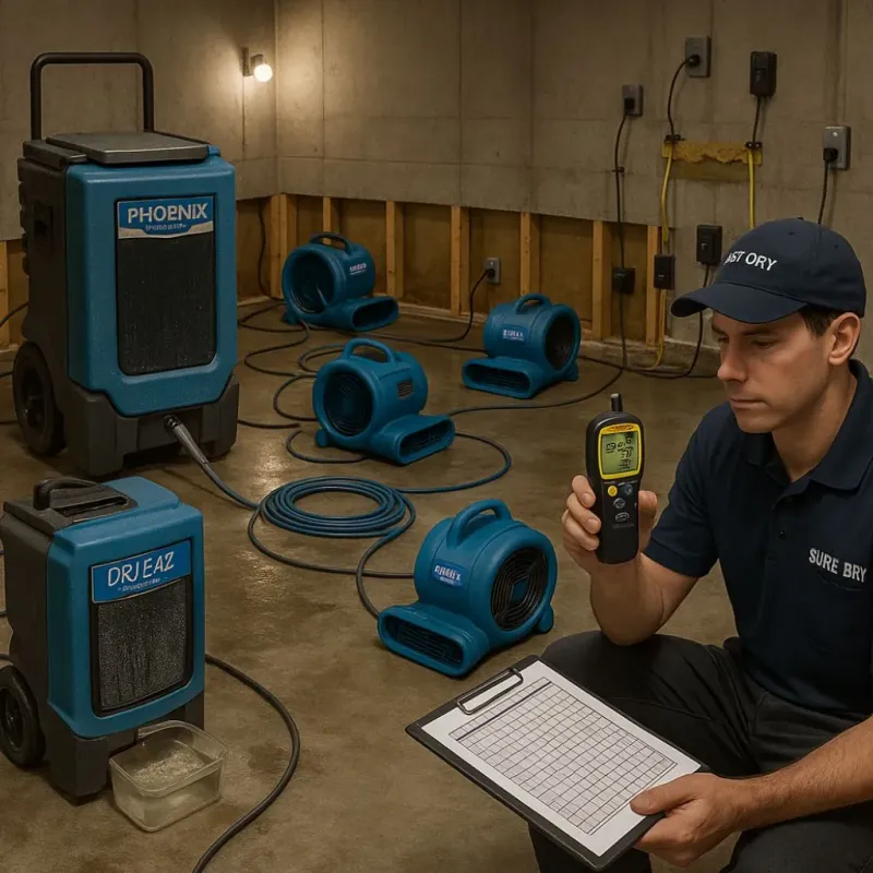Structural Drying and Dehumidification process in DeWitt County, TX